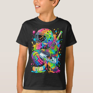 Hockeyspieler Tropf Eiscreme Tröpfelnde Jungen Kin T-Shirt
