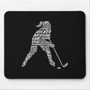 Hockeyspieler-Typografie Kinder Frauen Mädchen Eis Mousepad