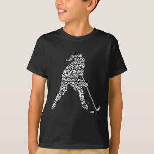 Hockeyspieler-Typografie Kinder Frauen Mädchen Eis T-Shirt