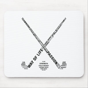 Hockeyspieler Worte Hockeyschläger Hockey-Mannscha Mousepad