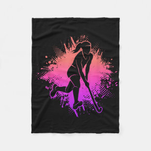 Hockeyspielerin Hockey Mädchen Damen Hockey Pla Fleecedecke