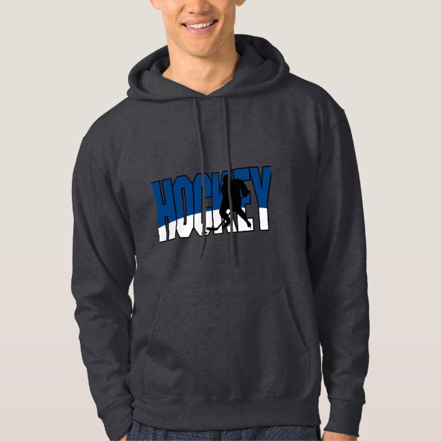 Hockeytext blau hoodie (Vorderseite)