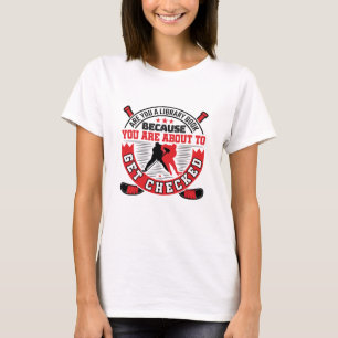 Hockeyverteidigung kurz vor dem Checked Funny Spri T-Shirt