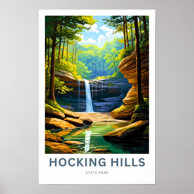 Hocking Hills Staat Park Travel Print Poster (Vorne)