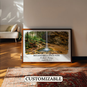 Hocking Hills State Park Ohio Poster, Aquarell Poster