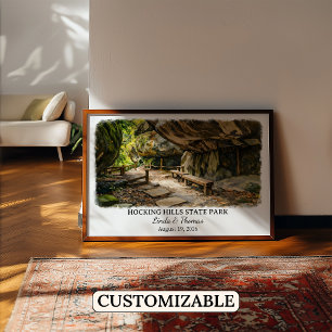 Hocking Hills State Park Ohio Poster, Aquarell Poster
