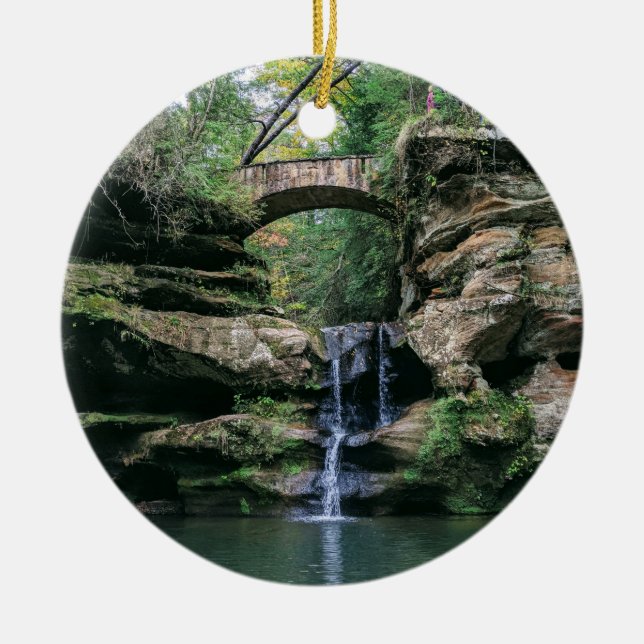 Hocking Hills Upper Falls Keramik Ornament (Vorne)