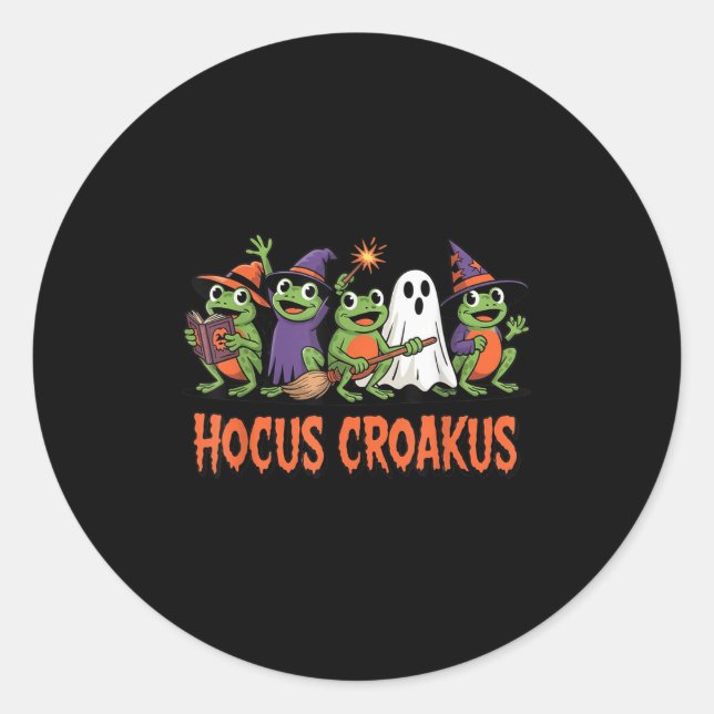 Hocus Croakus Frog Halloween Magic Spell Funny Wit Runder Aufkleber (Vorderseite)