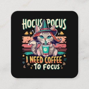 Hocus Focus - Ich brauche Kaffee, um mich zu konze Quadratische Visitenkarte