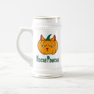 Hocus pawcus Halloween-Kürbis Ingwerkatze Magie Bierglas