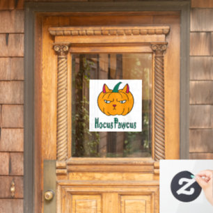 Hocus pawcus Halloween-Kürbis Ingwerkatze Magie Fensteraufkleber