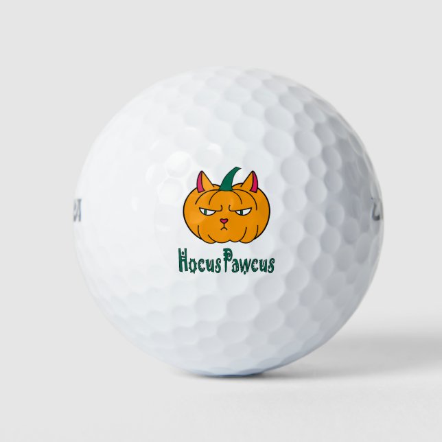 Hocus pawcus Halloween Kürbisinger Katzenmagie Golfball (Vorderseite)