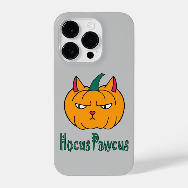 Hocus pawcus Halloween Kürbisinger Katzenmagie iPhone Hülle (Rückseite)