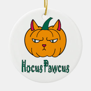 Hocus pawcus Halloween Kürbisinger Katzenmagie Keramik Ornament