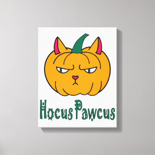 Hocus pawcus Halloween Kürbisinger Katzenmagie Leinwanddruck