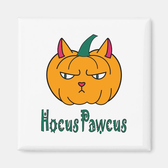 Hocus pawcus Halloween Kürbisinger Katzenmagie Magnet (Vorne)