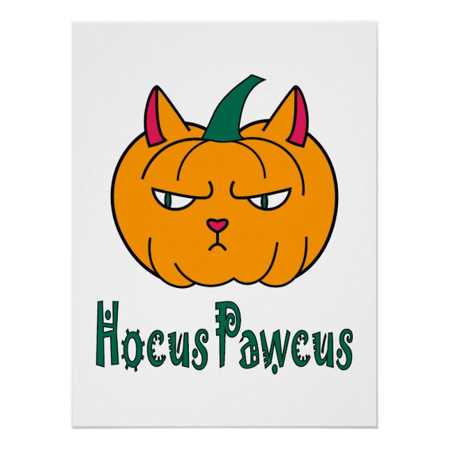 Hocus pawcus Halloween Kürbisinger Katzenmagie Poster (Vorderseite)