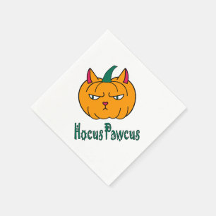 Hocus pawcus Halloween Kürbisinger Katzenmagie Serviette