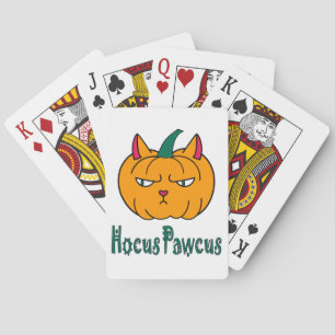 Hocus pawcus Halloween Kürbisinger Katzenmagie Spielkarten