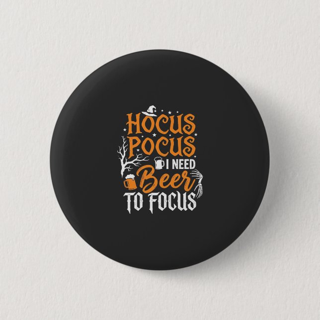 Hocus Pocus Bier Halloween Design_1 Button (Vorderseite)