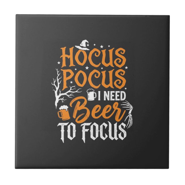 Hocus Pocus Bier Halloween Design_1 Fliese (Vorderseite)
