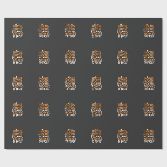 Hocus Pocus Bier Halloween Design_1 Geschenkpapier (Flach)