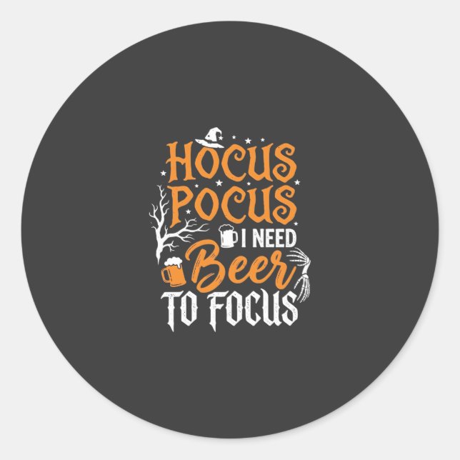 Hocus Pocus Bier Halloween Design_1 Runder Aufkleber (Vorderseite)