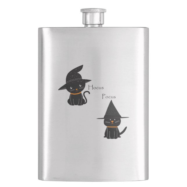 Hocus Pocus Black Cats Flachmann (Vorderseite)