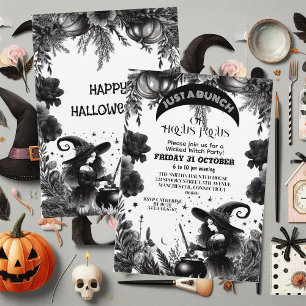 Hocus Pocus Böse Hexenparty Gothic Schrift Schwarz Einladung
