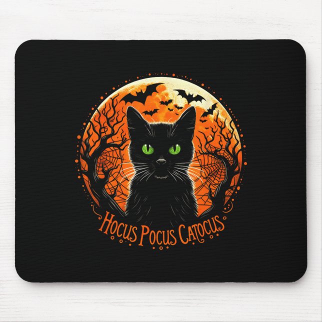 Hocus Pocus Catocus Halloween schwarze Katzenliebh Mousepad (Vorne)