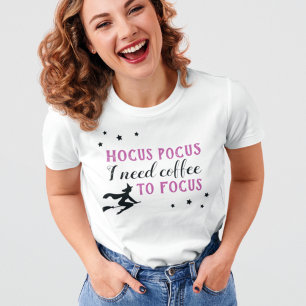 Hocus Pocus Coffee Focus Lila Damen Halloween T-Shirt