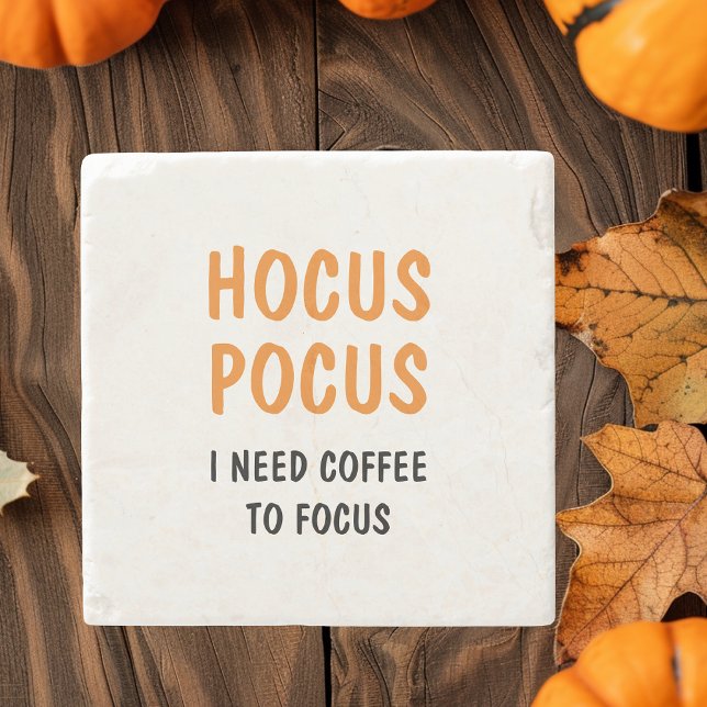 Hocus Pocus Funny Halloween Zitat | Orange Steinuntersetzer (Von Creator hochgeladen)