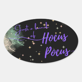 Hocus Pocus Halloween Black Label Ovaler Aufkleber