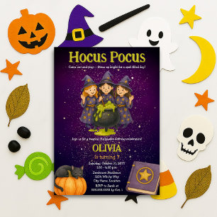 Hocus Pocus Halloween Geburtstagsfeier Einladung