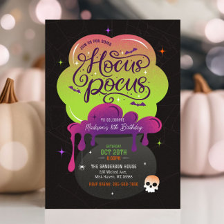 Hocus Pocus Halloween Geburtstagsparty Einladung