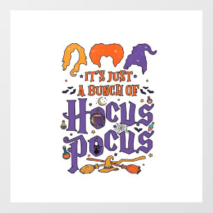 Hocus Pocus Halloween Hexen Kessel Besen Katze M Fensteraufkleber