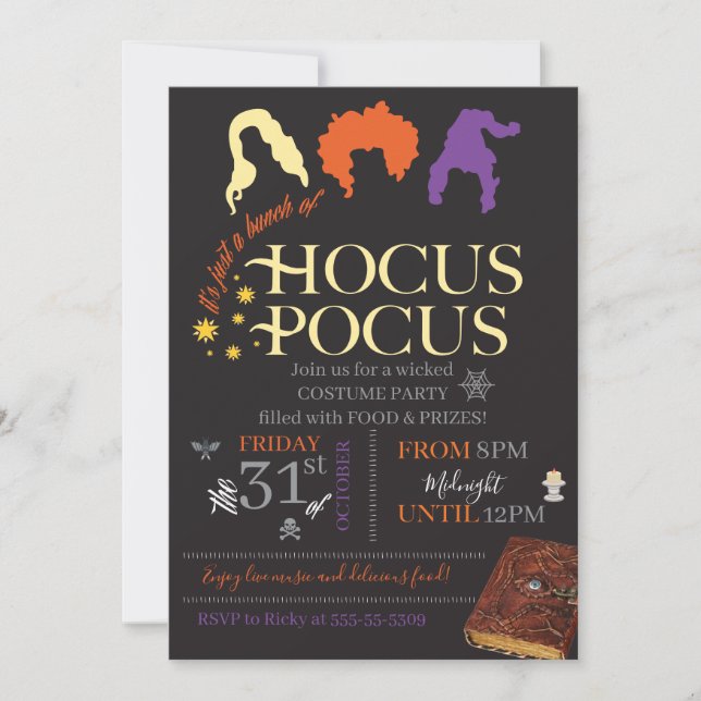 Hocus Pocus Halloween-Party Einladung (Vorderseite)