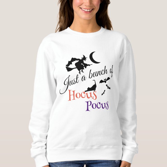 Hocus Pocus Halloween Zitat Elegant Weiß Frauen Sweatshirt (Vorderseite)