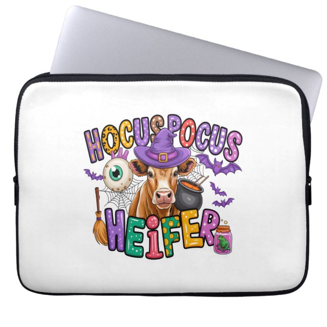 Hocus Pocus Heifer Halloween Kuh Laptopschutzhülle (Vorderseite)