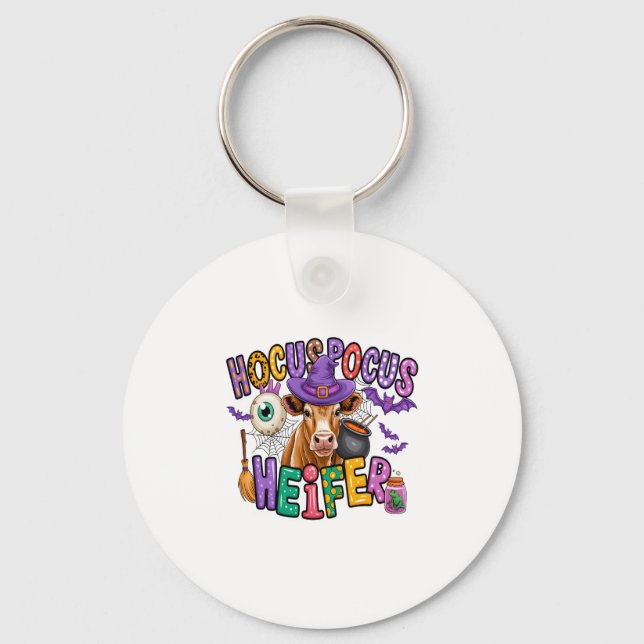Hocus Pocus Heifer Halloween Kuh Schlüsselanhänger (Vorderseite)