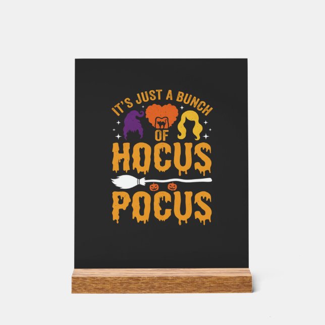 Hocus Pocus Hexe Halloween Vektor Design Acrylschild (Vorderseite)