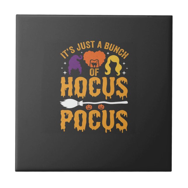 Hocus Pocus Hexe Halloween Vektor Design Fliese (Vorderseite)