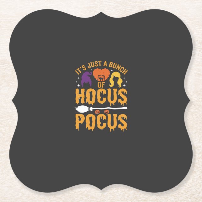 Hocus Pocus Hexe Halloween Vektor Design Untersetzer (Vorderseite)