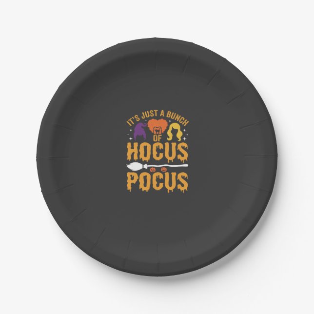 Hocus Pocus Hexe Halloween Vektordesign Pappteller (Vorderseite)