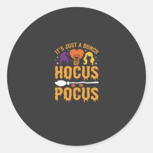 Hocus Pocus Hexe Halloween Vektordesign Runder Aufkleber
