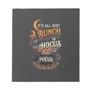 Hocus Pocus Hexenbesen schwarze Katze Magischer Ke Notizblock