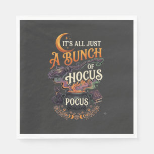 Hocus Pocus Hexenbesen schwarze Katze Magischer Ke Serviette