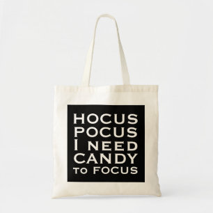 HOCUS POCUS I need Candy to Focus Black Tote Bag Tragetasche