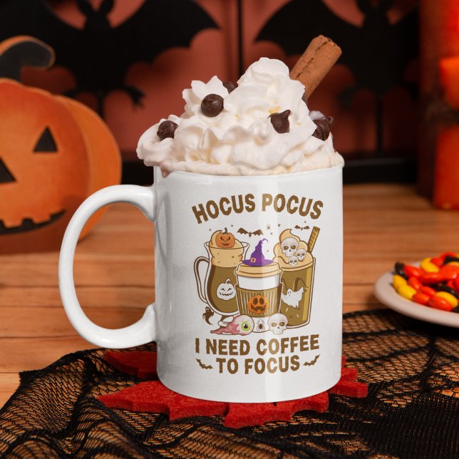 Hocus Pocus I need Coffee To Focus Halloween Kaffeetasse (Von Creator hochgeladen)