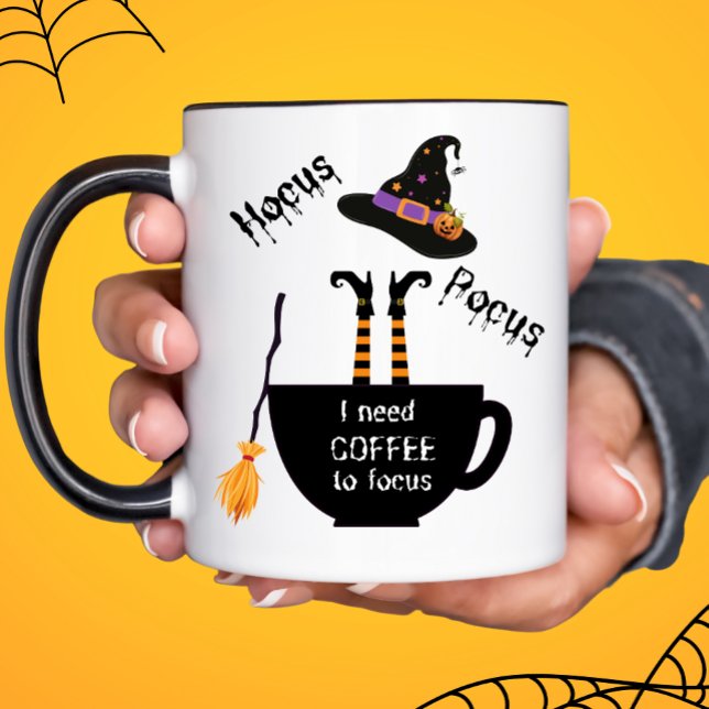 Hocus Pocus I Need Coffee to Focus Halloween Tasse (Von Creator hochgeladen)